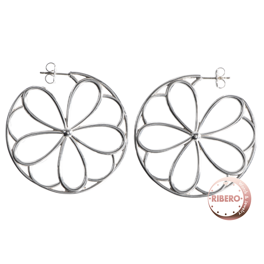 ティファニー フラワー フープ  ピアス 花 ラウンド サークル