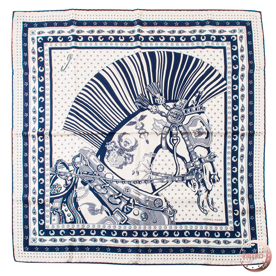 エルメス カレ65 Cheval Punk Bandana シュバル パンク バンダナ 284135T スカーフ