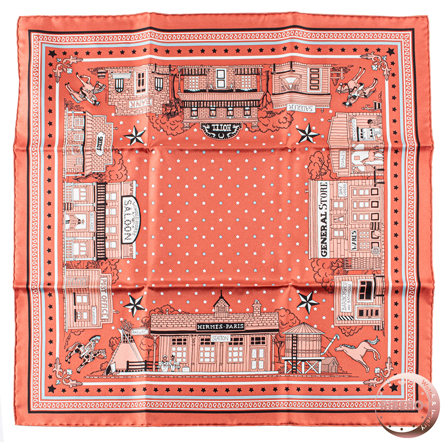 エルメス カレ55　Hermes Paris Station Bandana エルメス パリステーション バンダナ 043455S 08 スカーフ