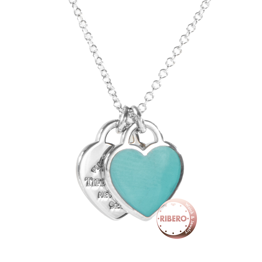 ティファニー リターン トゥ ティファニー ブルー ダブル ハート タグ ペンダント ミニ ネックレス 1Pダイヤモンド