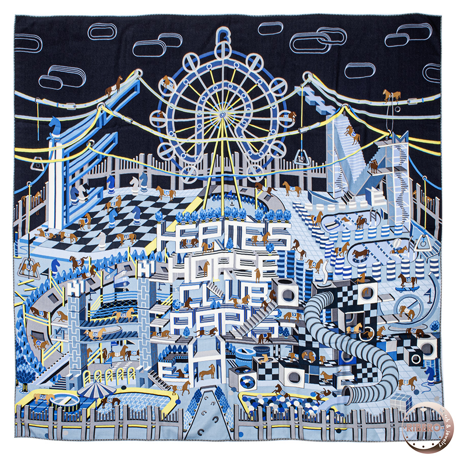 エルメス Hermes Horse Club エルメス ホースクラブ 033867S 01 スカーフ カレ140 カレジェアン カシシル ショール　ストール2023SS