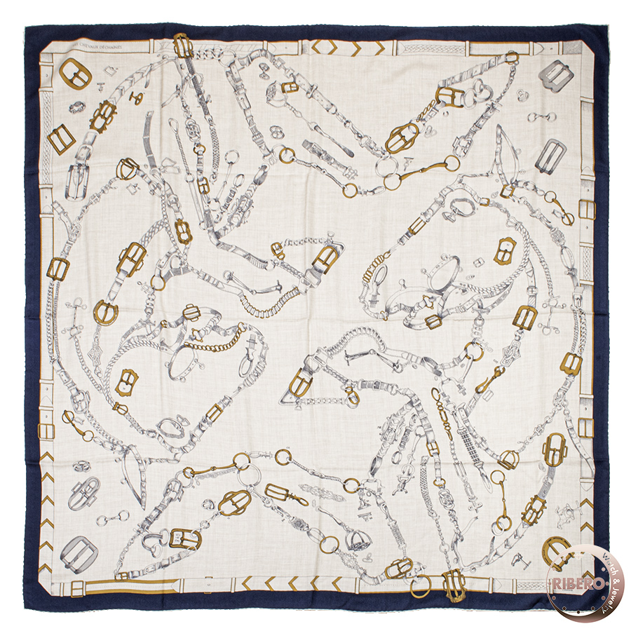 エルメス カレジェアン Chevaux Dechaines シュヴォー デシェネ 244096S 14 スカーフ カレ140 2024SS