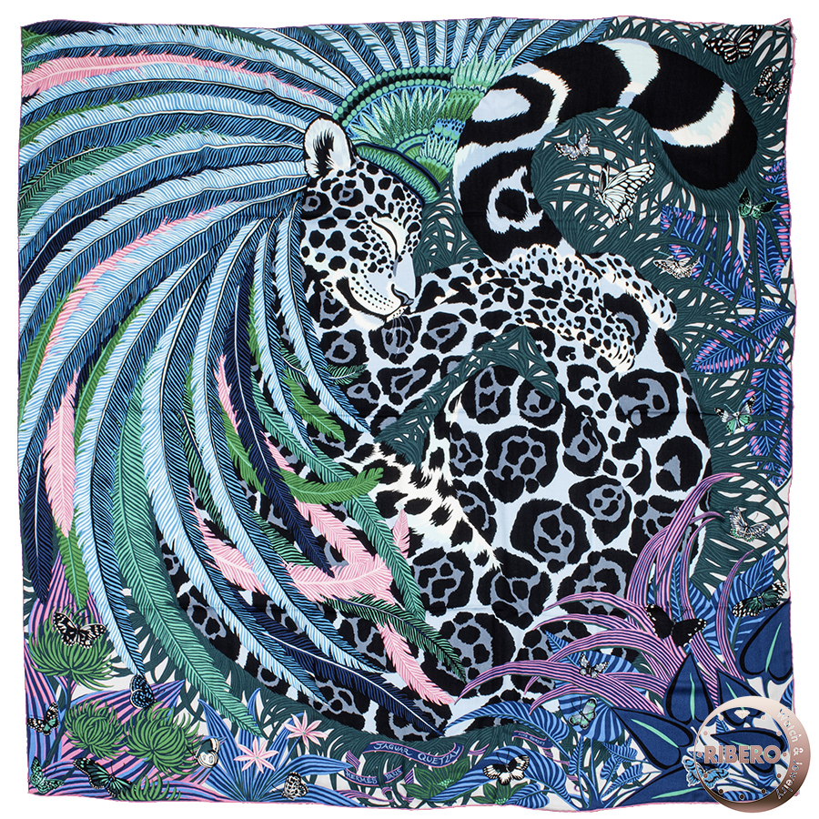 エルメス カレ140　Jaguar Quetzal ジャガーケツァール 243168S 03 スカーフ カレジェアン カシシル ショール　ストール2018SS