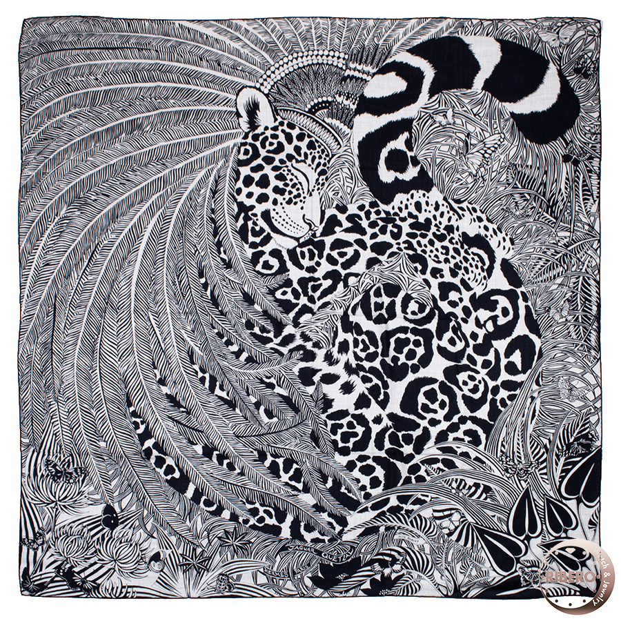 エルメス カレ140　Jaguar Quetzal ジャガーケツァール 243168S 16 スカーフ カレジェアン カシシル ストール2018SS