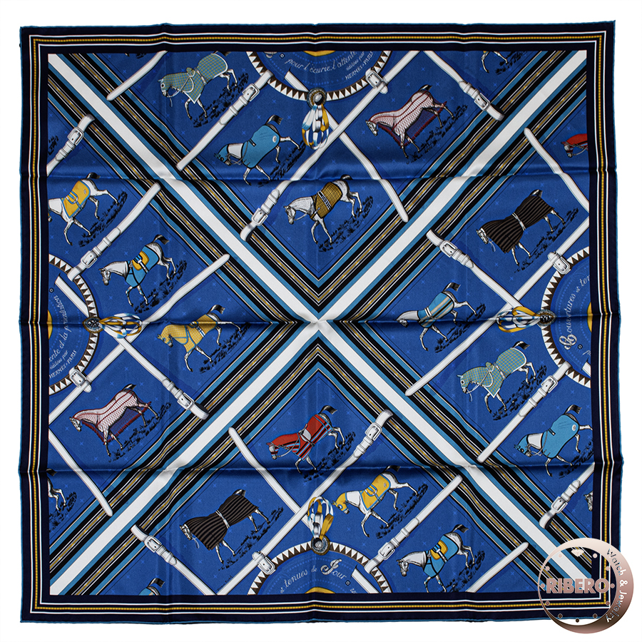 エルメス カレ90 Couvertures et Tenues de Jour Double Face 馬着 ダブルフェイス 903577S 08 スカーフ