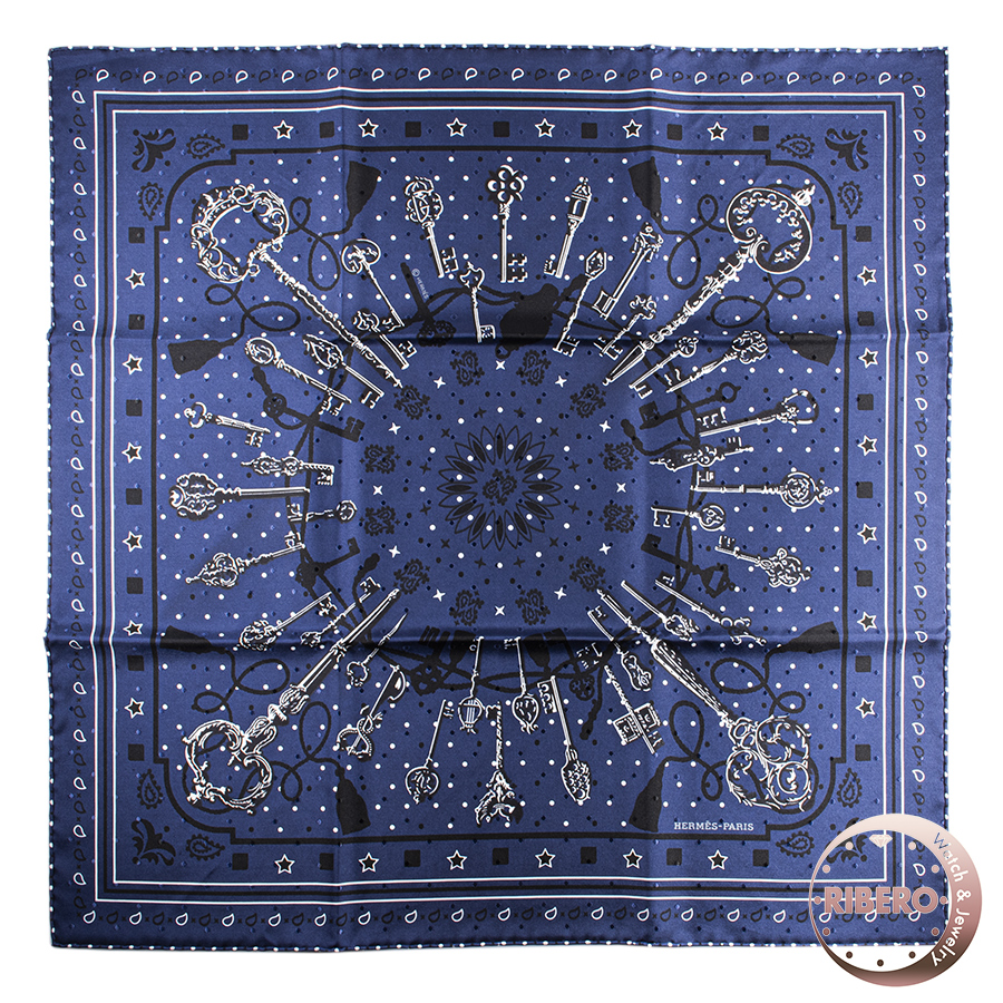 エルメス カレ55 Les Cles Bandana レ・クレ・バンダナ 043984S 07 スカーフ