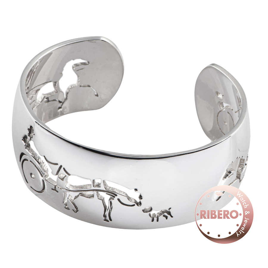 エルメス カフ バングル ブレスレット 馬車　犬　カレーシュ