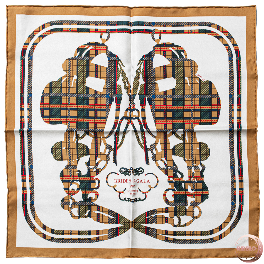 エルメス ガヴロッシュ Brides de Gala Tartan ブリッド ドゥ ガラ タータン 894052S 03 スカーフ カレ45 2023AW