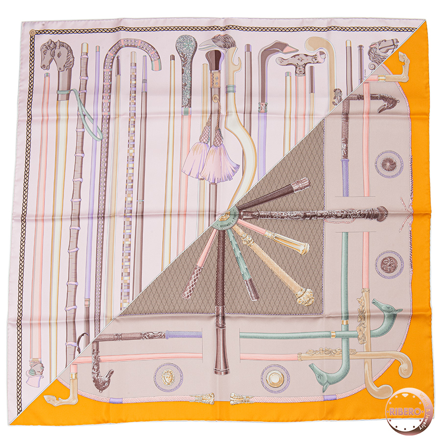 エルメス カレ90 Cannes et Cannes ステッキステッキ 003140S 09 スカーフ