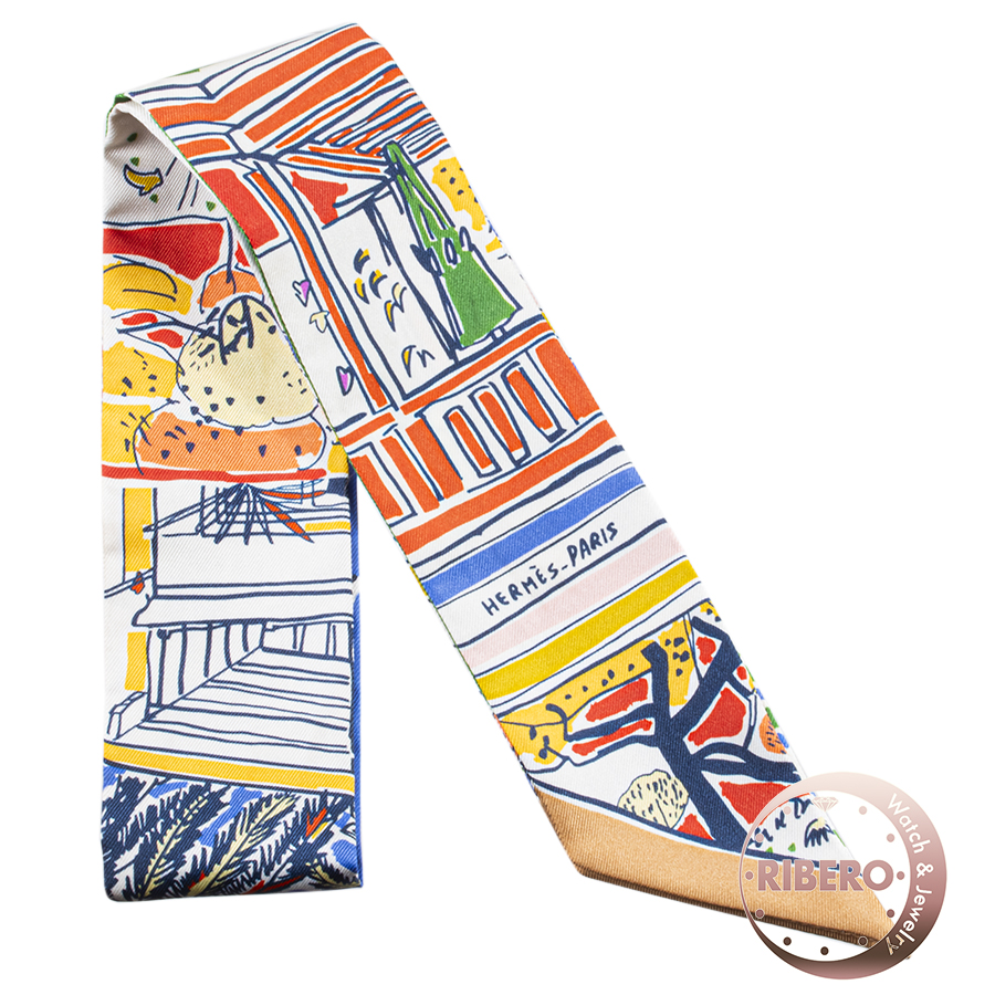 エルメス Rayures d'Ete レイユール・デテ 063850S 13 ツイリー スカーフ　2023SS