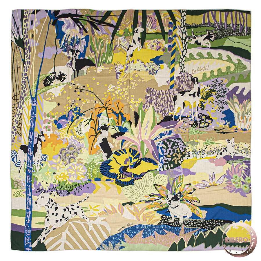 エルメス カレジェアン En Liberte アン リベルテ! 自由に! 243911S 05 スカーフ 2023AW　カレ140