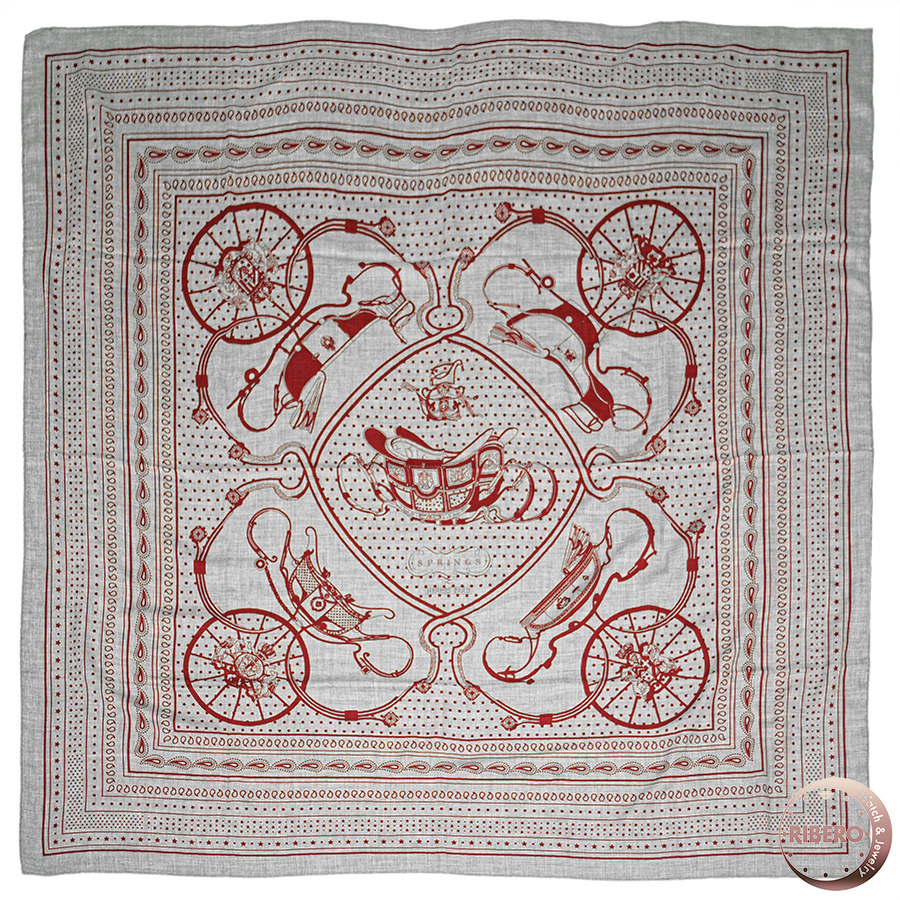 エルメス カレジェアン　Springs Bandana スプリングス バンダナ 243783S スカーフ ショール ストール カレ140 カシシル　2015AW