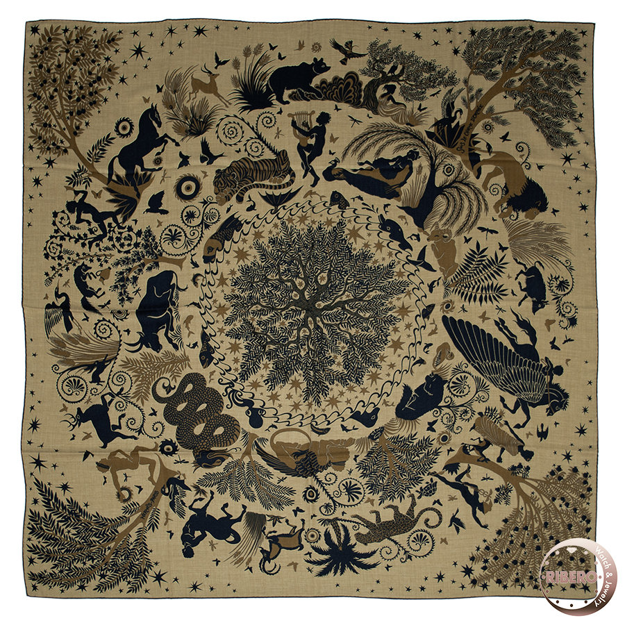 エルメス カレジェアン Sous le Charme d'Orphee オルフェウスの魅力に誘われて 244177S 08 スカーフ ショール ストール カレ140 2024AW