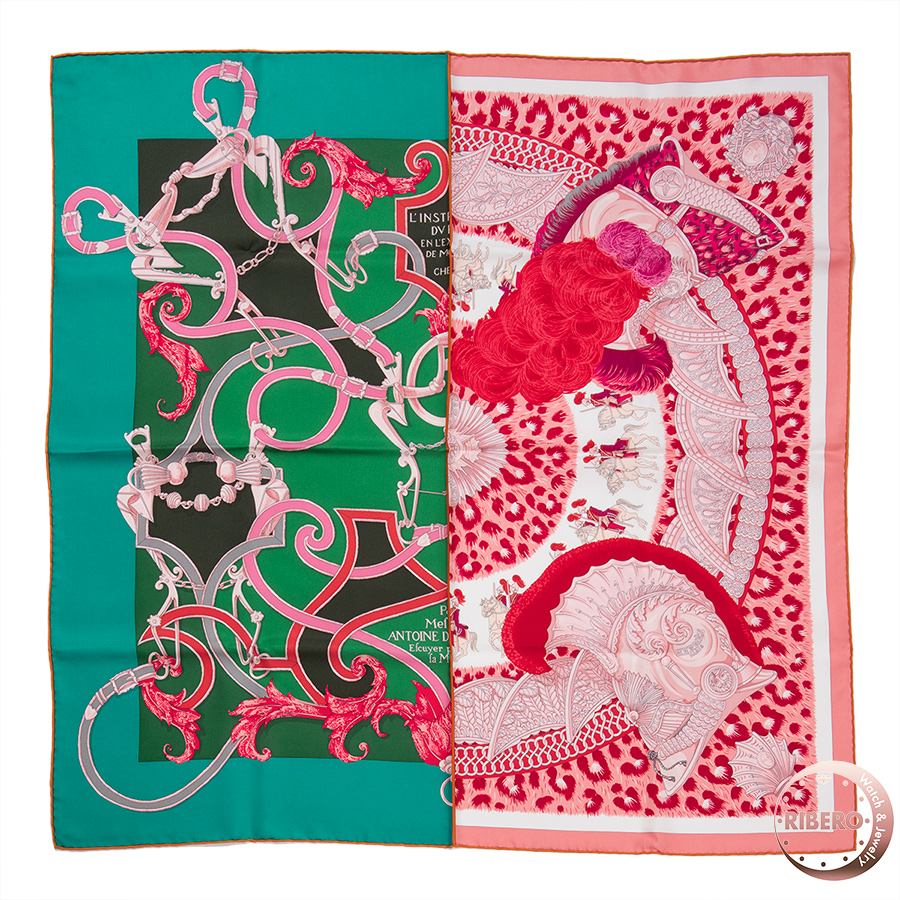 エルメス カレ90　Plumets du Roy 王の羽根飾り 002867S 08 スカーフ