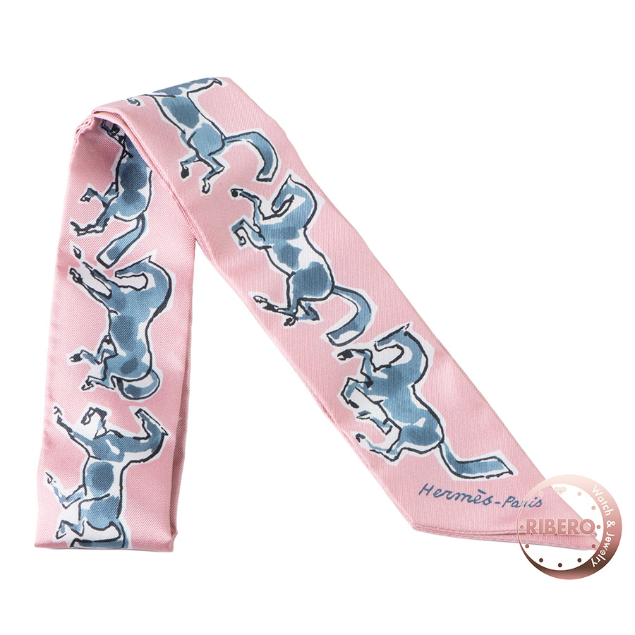 エルメス chevaux en liberte 自由の馬 063803S 08 ツイリー スカーフ