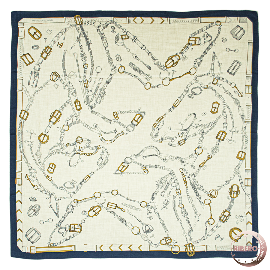 エルメス カレジェアン Chevaux Dechaines シュヴォー デシェネ 244096S 14 スカーフ カレ140 2024SS