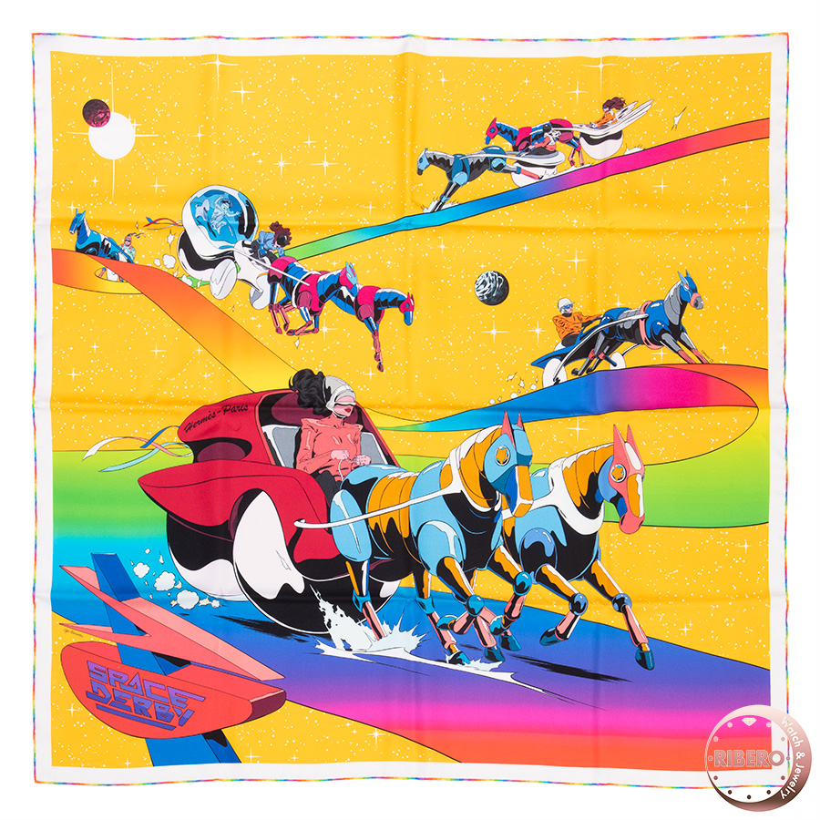 エルメス カレ90 Space Derby スペースダービー 003573S 01 スカーフ 2021SS