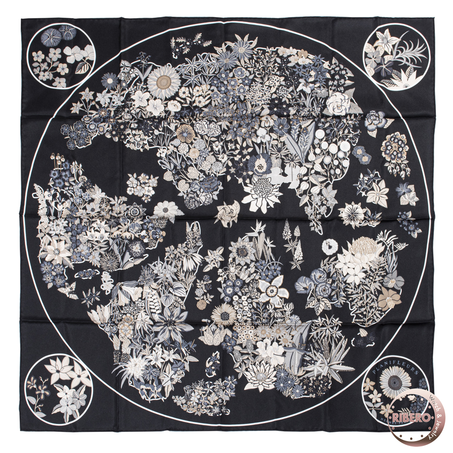 エルメス カレ90　Planifleurs プラニフルール 003965S 13 スカーフ 2023AW