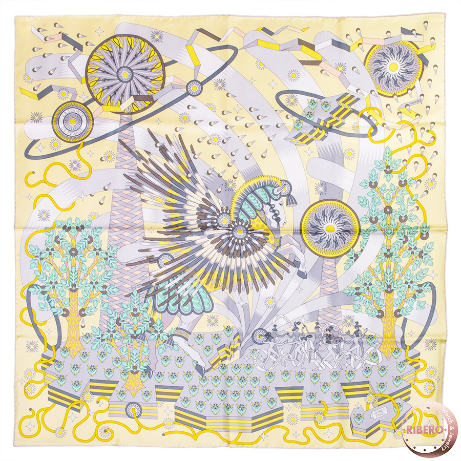 エルメス カレ90 La Source de Pegase ペガサスの源泉 003434S 06 スカーフ