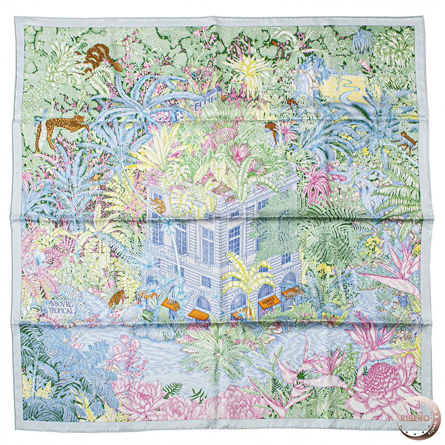エルメス カレ90 Faubourg Tropical フォーブル トロピカル 003602S 06 スカーフ 2021SS