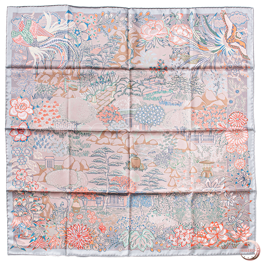 エルメス カレ90　Mille Feuilles de Soie ミルフィーユ・ドゥ・ソワ 904126S 01 スカーフ