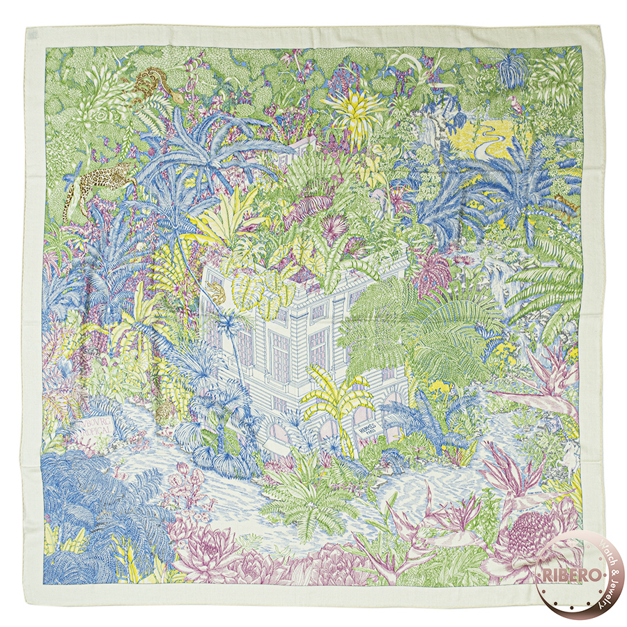 エルメス カレジェアン Faubourg Tropical フォーブル トロピカル 243602S 09 スカーフ カレ140 ショール カシシル ストール 