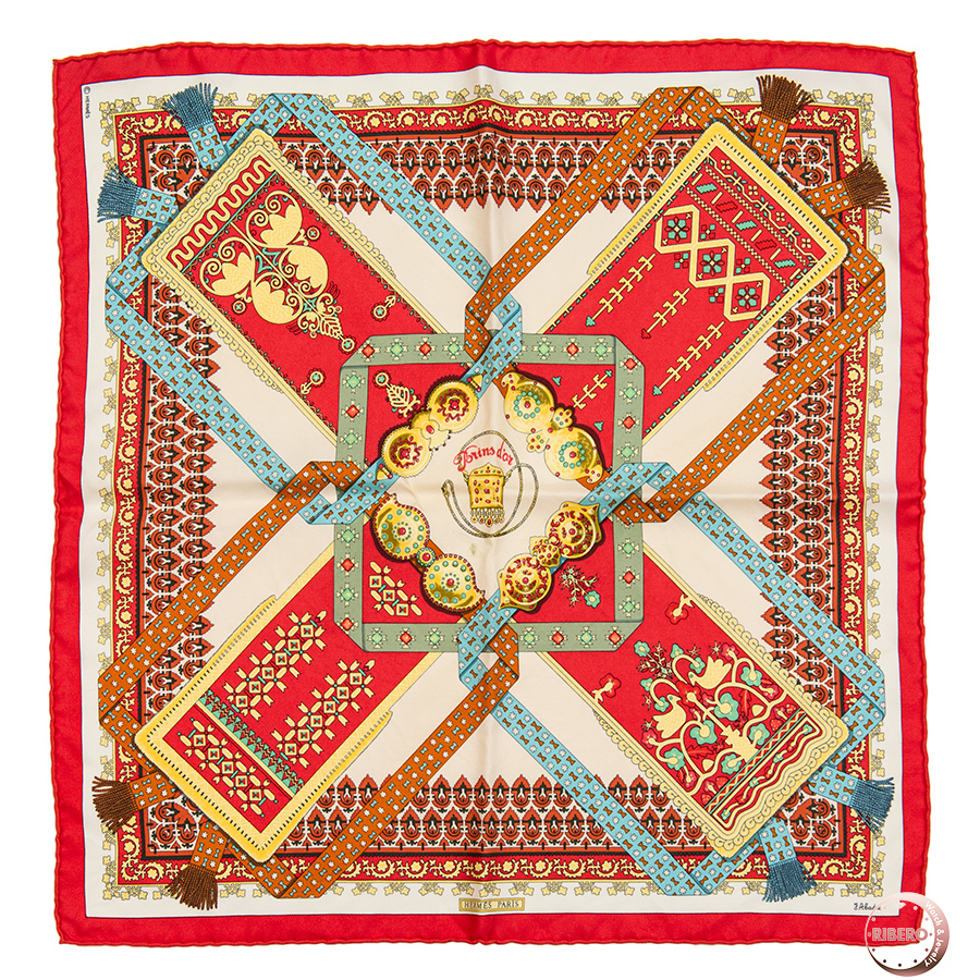 エルメス カレ45「Brins d'or(金糸織り)」 スカーフ