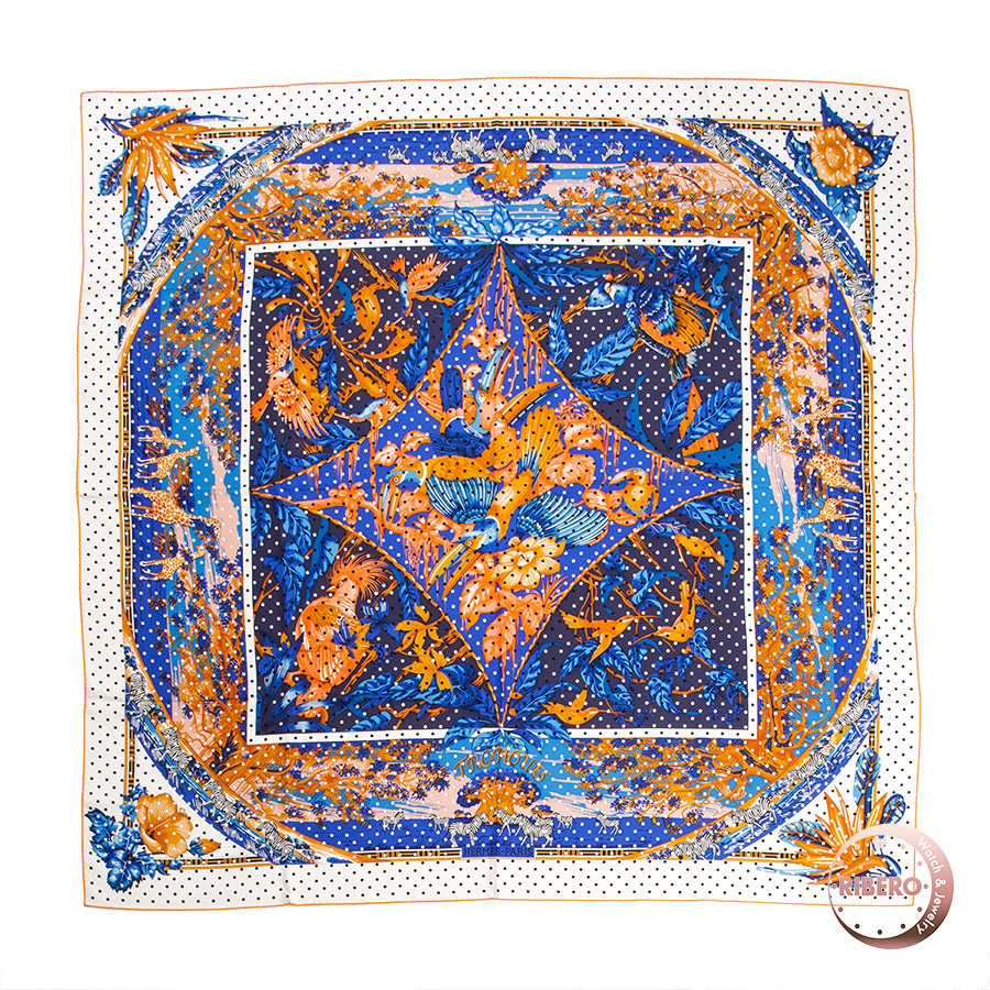 エルメス カレジェアン カレ140 Tropiques Poinconne トロピカル 673263S スカーフ トロピック