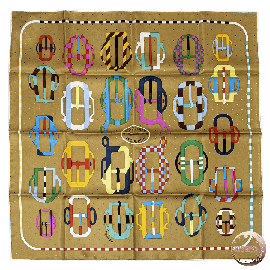 エルメス カレ70　Bouclerie Moderne Plumetis モダンなバックル 983352S 03 スカーフ 2023AW