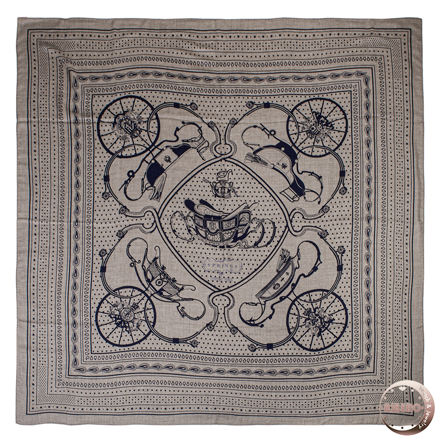 エルメス カレジェアン　Springs Bandana スプリングス バンダナ 243783S 06 スカーフ ショール ストール カレ140 カシシル　2022AW
