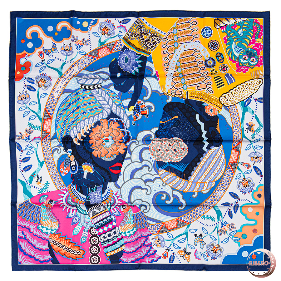 エルメス カレ90 Duo Cosmique デュオ・コスミック 003776S スカーフ 2021SS