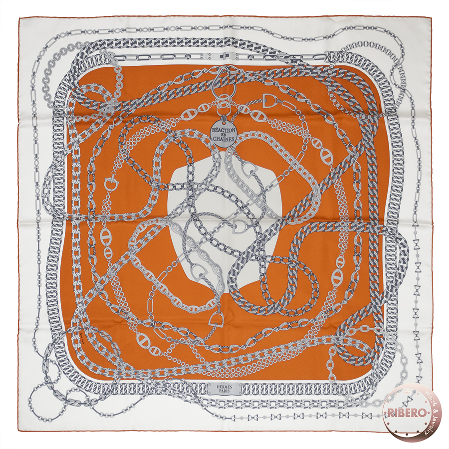 エルメス カレ90 Reaction en Chaines レアクション アン ショーヌ 003687S 14 スカーフ 2021SS