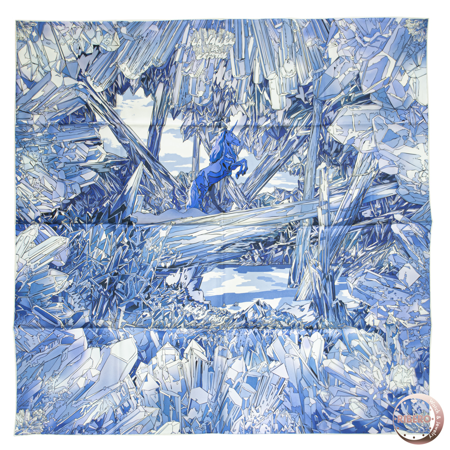 エルメス カレ90 La Vallee de Cristal ラ・ヴァレ・ドゥ・クリスタル 004010S 07 スカーフ 2023AW