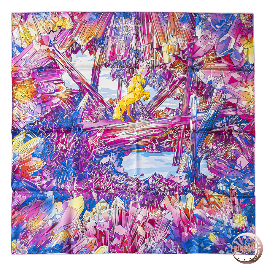 エルメス カレ90 La Vallee de Cristal ラ・ヴァレ・ドゥ・クリスタル 004010S 01 スカーフ 2023SS