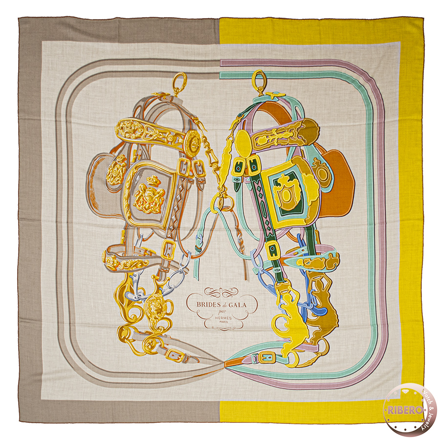 エルメス カレジェアン Brides de Gala Applique Pique ブリッド ドゥ ガラ アップリケ ピケ 243940S 06 ショール カレ140 2023SS