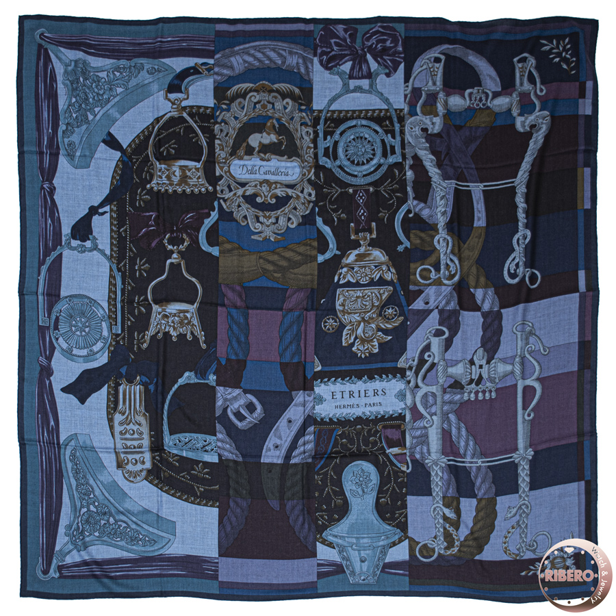 エルメス カレジェアン Cavalleria d' Etriers 騎兵の鐙 242976S 03 ショール カレ140
