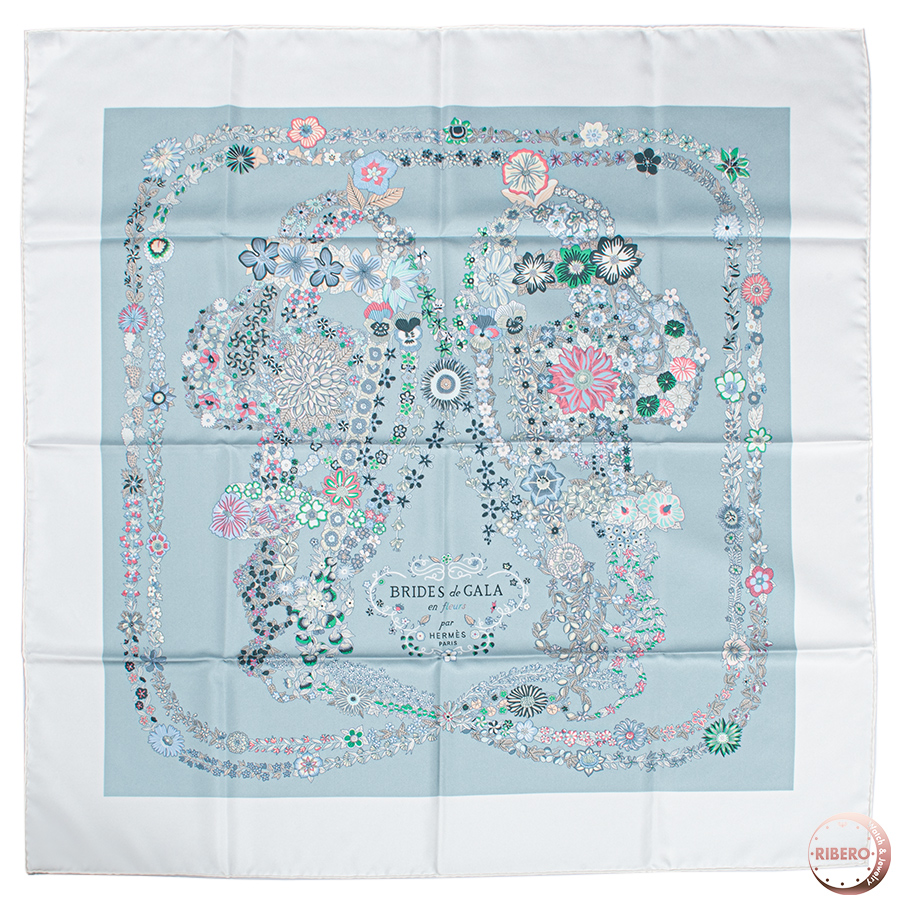 エルメス カレ90 Brides de Gala en Fleurs ブリッド ドゥ ガラ アン フルール 004192S 01 スカーフ