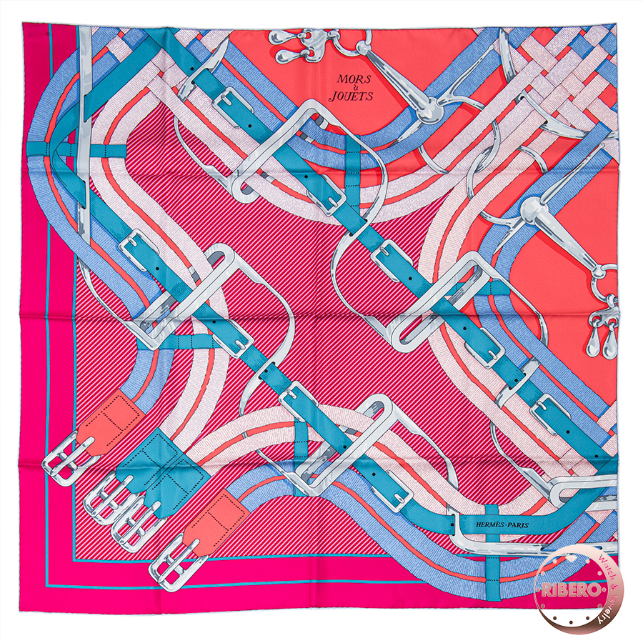 エルメス カレ90 Mors a Jouets Chemise Detail 馬銜(ハミ) シュミーズ・デタイユ 003414S 05 スカーフ 2019AW 