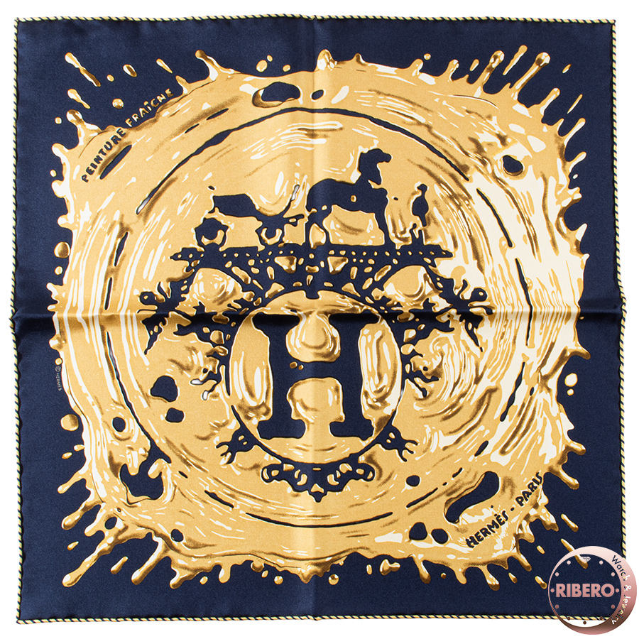 エルメス ガヴロッシュ Peinture Fraiche ペンキ塗りたて 892685S 06 スカーフ カレ45