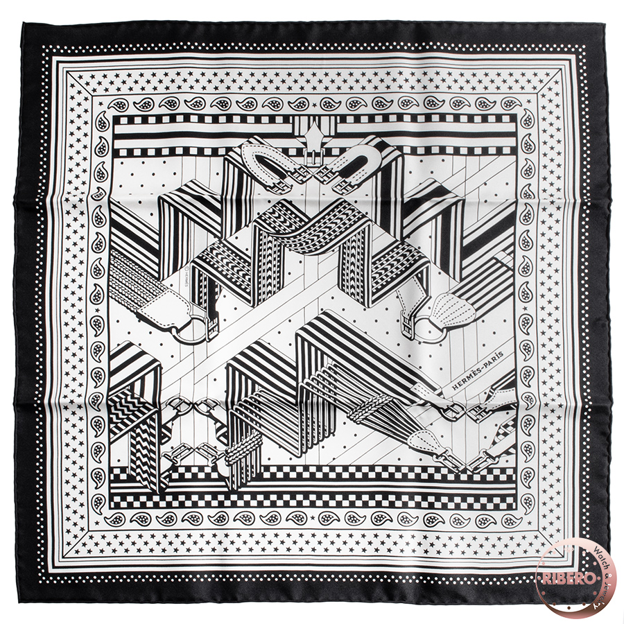 エルメス カレ55 Sangles en Zigzag bandana ジグザグのサングル 892685S 06 スカーフ