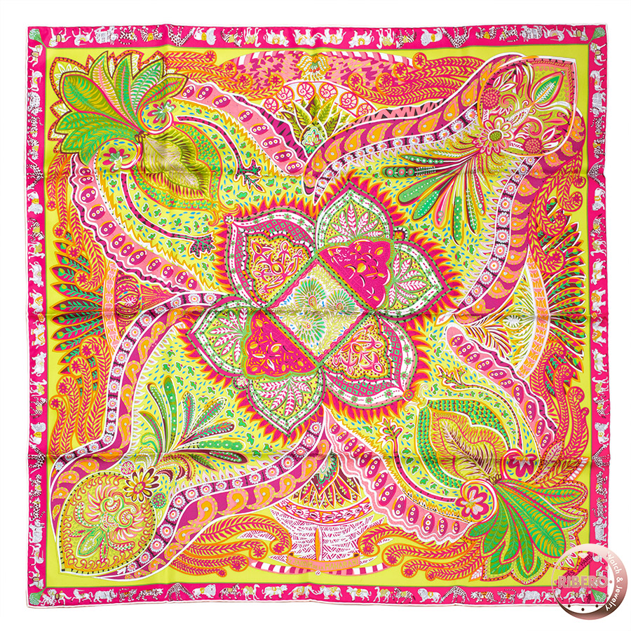 エルメス カレ90 Le Jardin de la Maharani マハラニの庭 003070S 06 スカーフ 2017SS