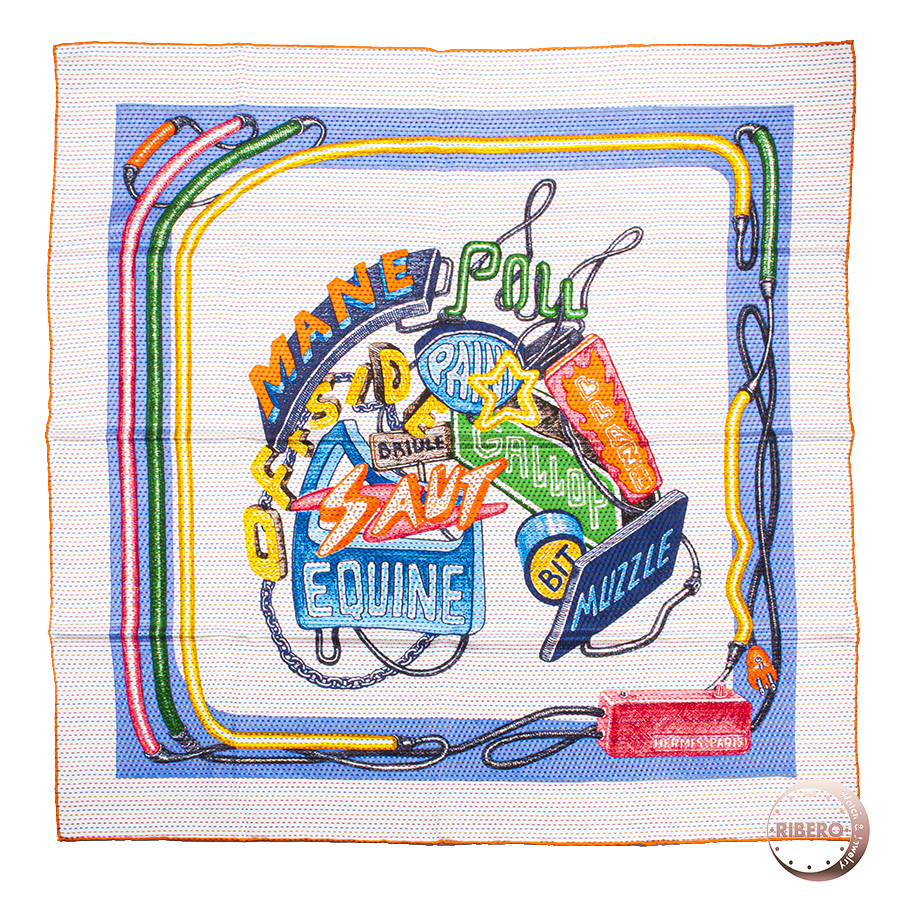 エルメス カレ70 Chevaloscope Neon Pointille シュヴァルスコープ ネオン ポワンティエ 943954S 04 スカーフ 2023SS