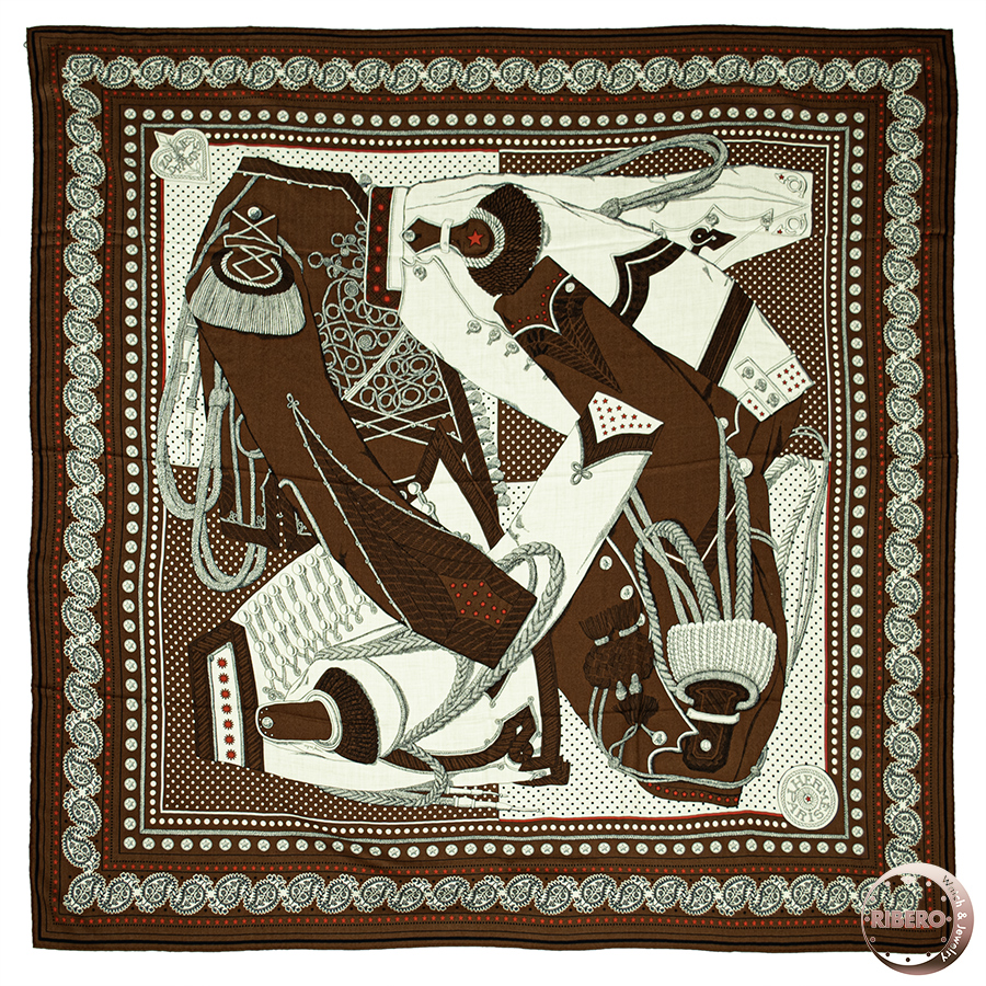 エルメス カレジェアン Zouaves et Dragons Bandana ズアヴとドラゴン・バンダナ スカーフ カレ140　カシシル　ストール　ショール 2023AW