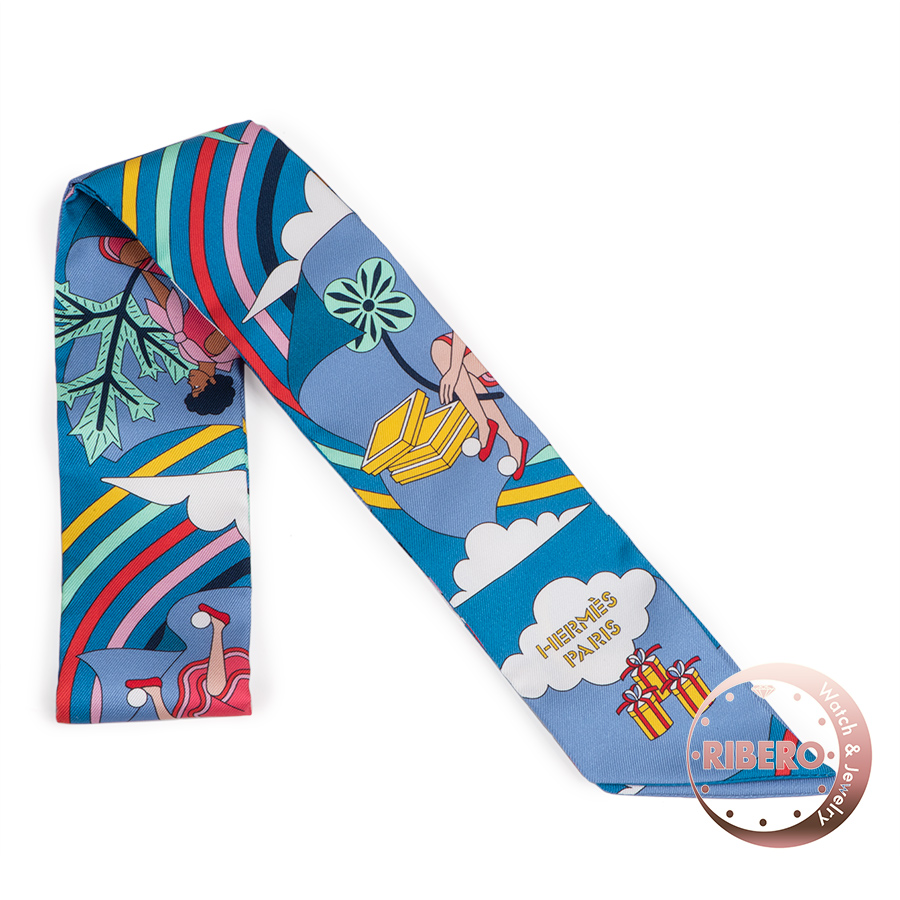 エルメス Carres Volants 空飛ぶカレ 063849S 17 ツイリー スカーフ 2022SS