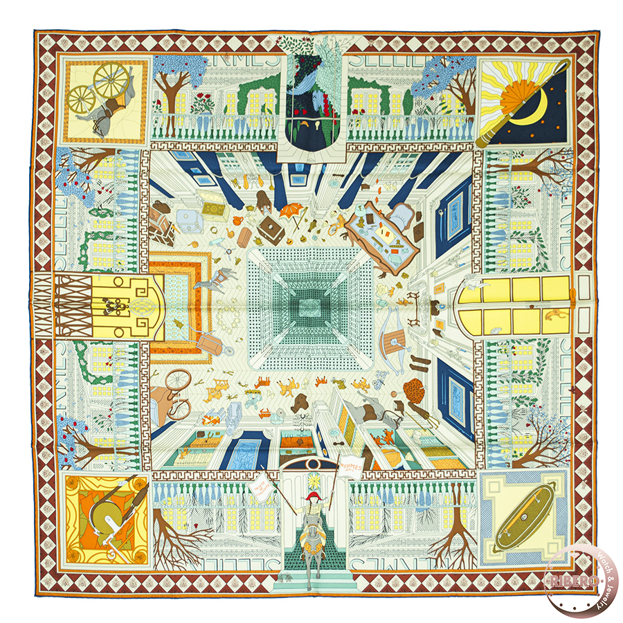 エルメス カレ90 Objets de Curiosite オブジェ・ドゥ・キュリオジテ 003757S 02 スカーフ 2022AW