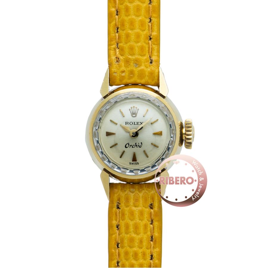 ロレックス カットガラス オーキッド アンティーク K18YG 手巻