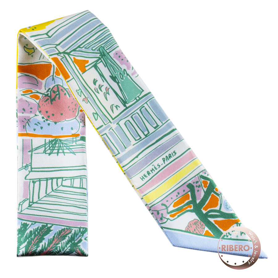 エルメス Rayures d'Ete レイユール・デテ 063850S 08 ツイリー スカーフ　2023SS