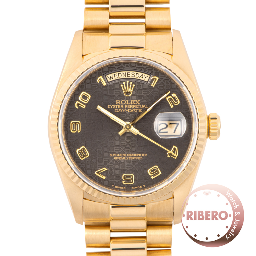 ロレックス デイデイト 18038 1987年製 グレーコンピューター