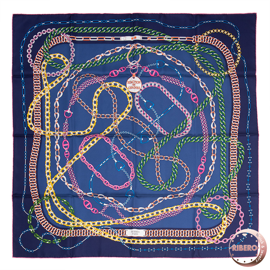 エルメス カレ90 Reaction en Chaines レアクション アン シェーヌ 003687S 04 スカーフ 2021SS