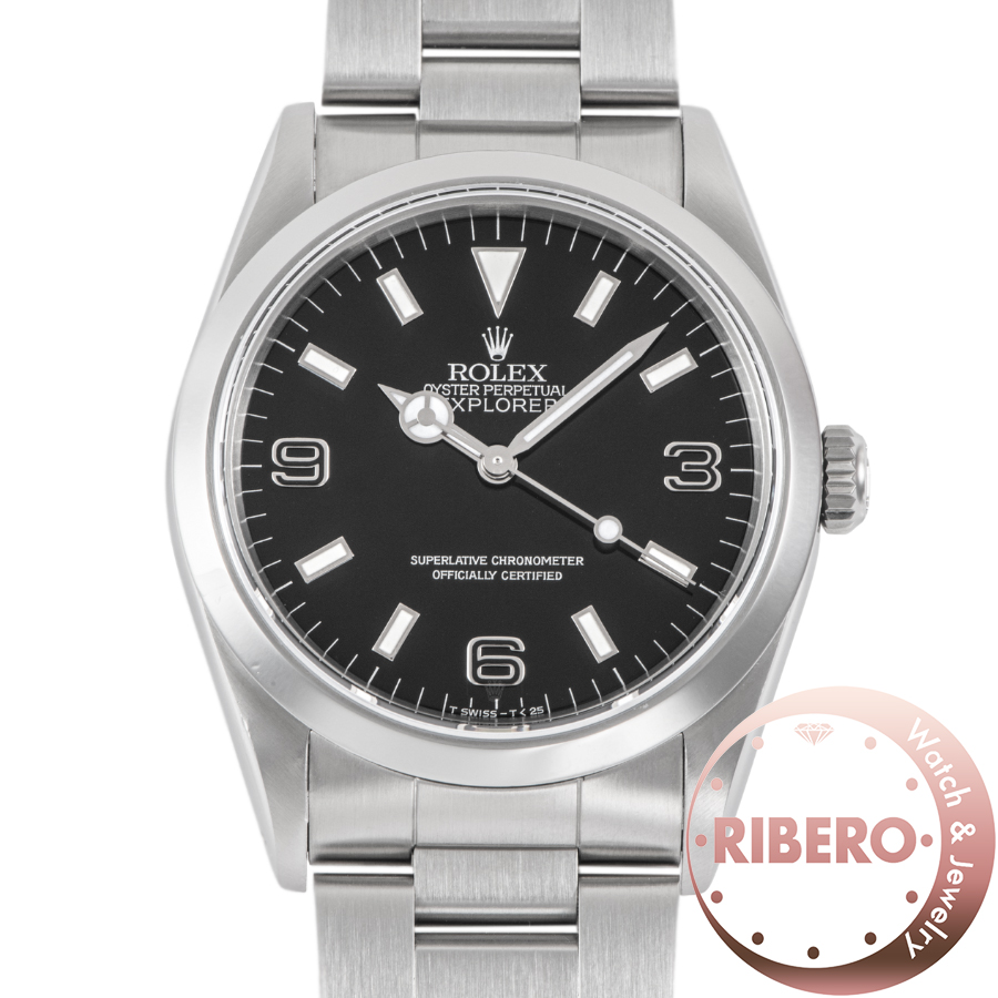 ロレックス エクスプローラー1 14270 E番 ブラックアウト シルバーレター